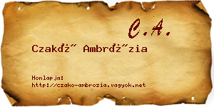 Czakó Ambrózia névjegykártya